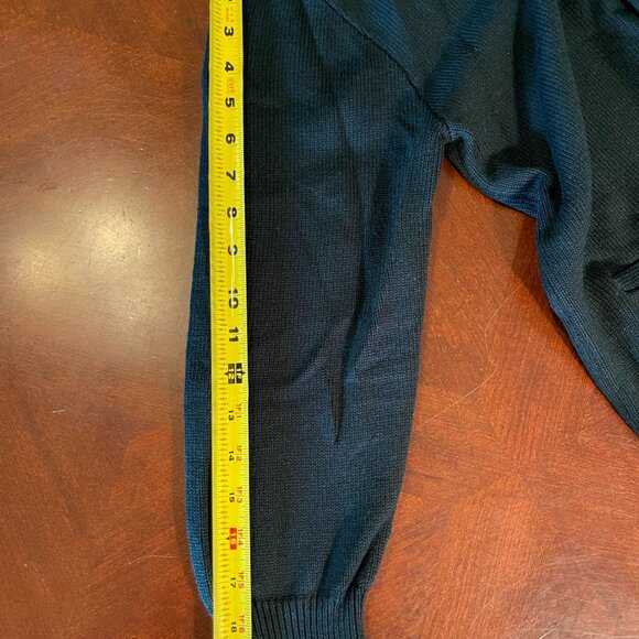 vintage Dennis Mens YL Green Acrylic Button-Up Cardigan Sweater - Picture 11 of 12